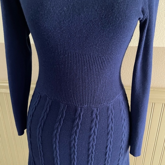 Thakoon Royal Blue 3/4 Sleeve Fit & Flare Knit Dress - Picture 6 of 8